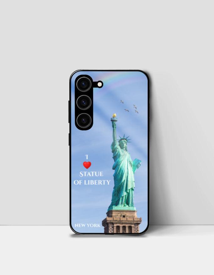 Glass Phone Case - Stylish Samsung Case with Statue of Liberty Design