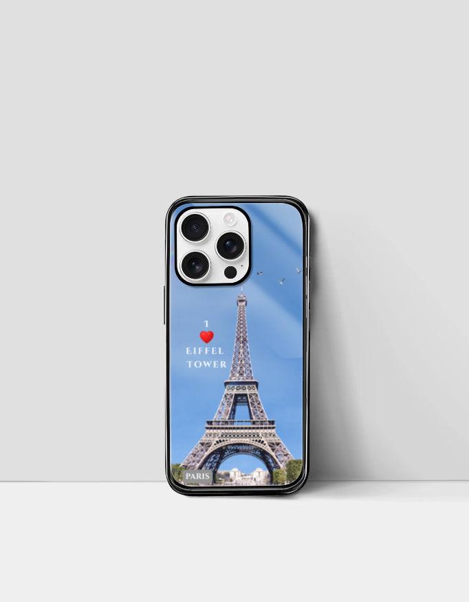 Glass Phone Case for iPhone - Stylish Durable with Eiffel Tower Design