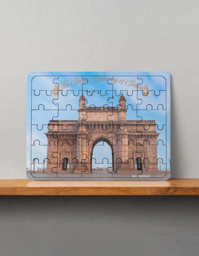 Jigsaw Puzzle - Elegant MDF Wooden Puzzle of Gateway of India