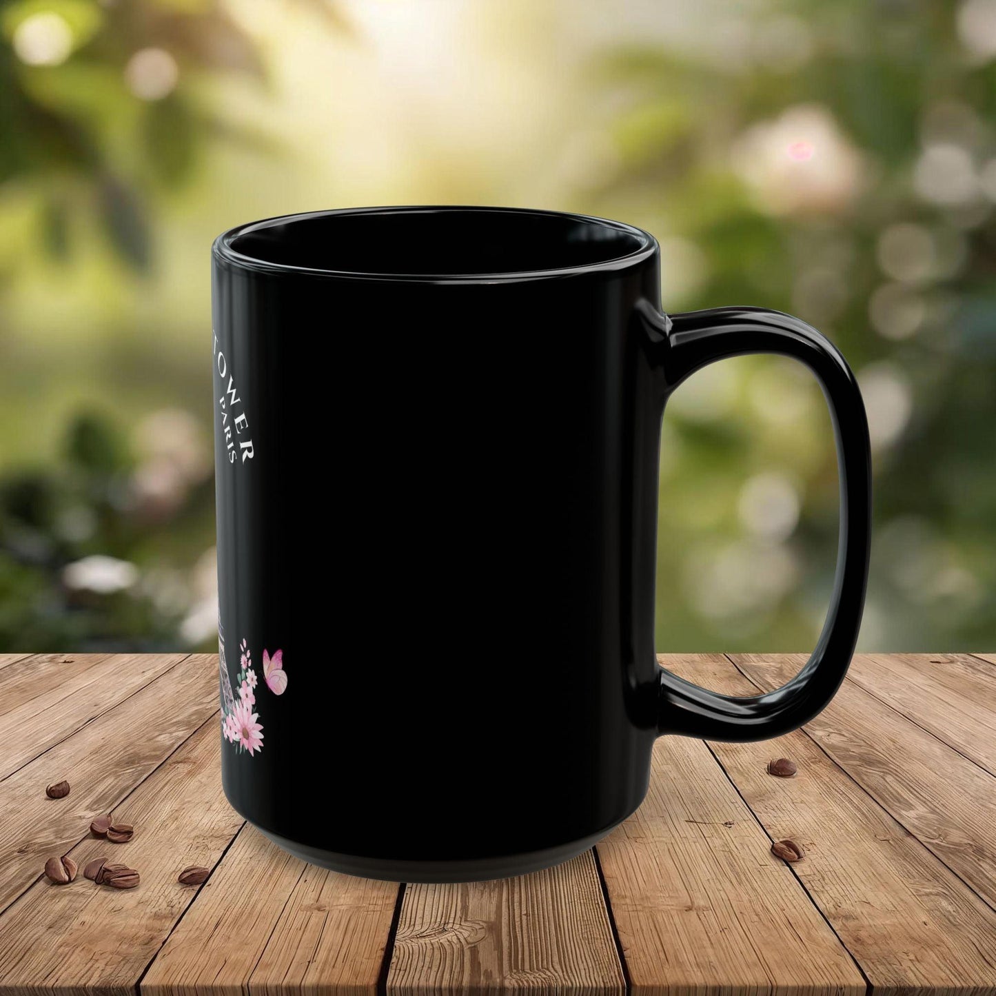 Eiffel Tower Black Mug - Gift for Travelers, Coffee Lovers, or Home Decor