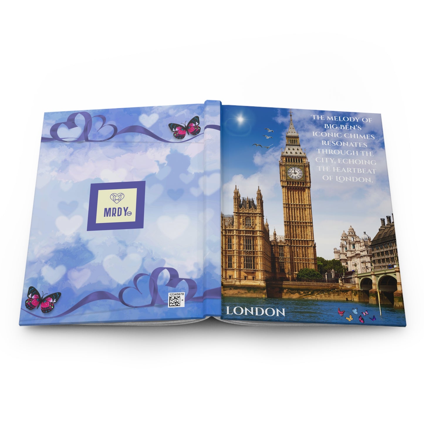 London Big Ben Hardcover Journal — Travel Diary with Inspirational Quote