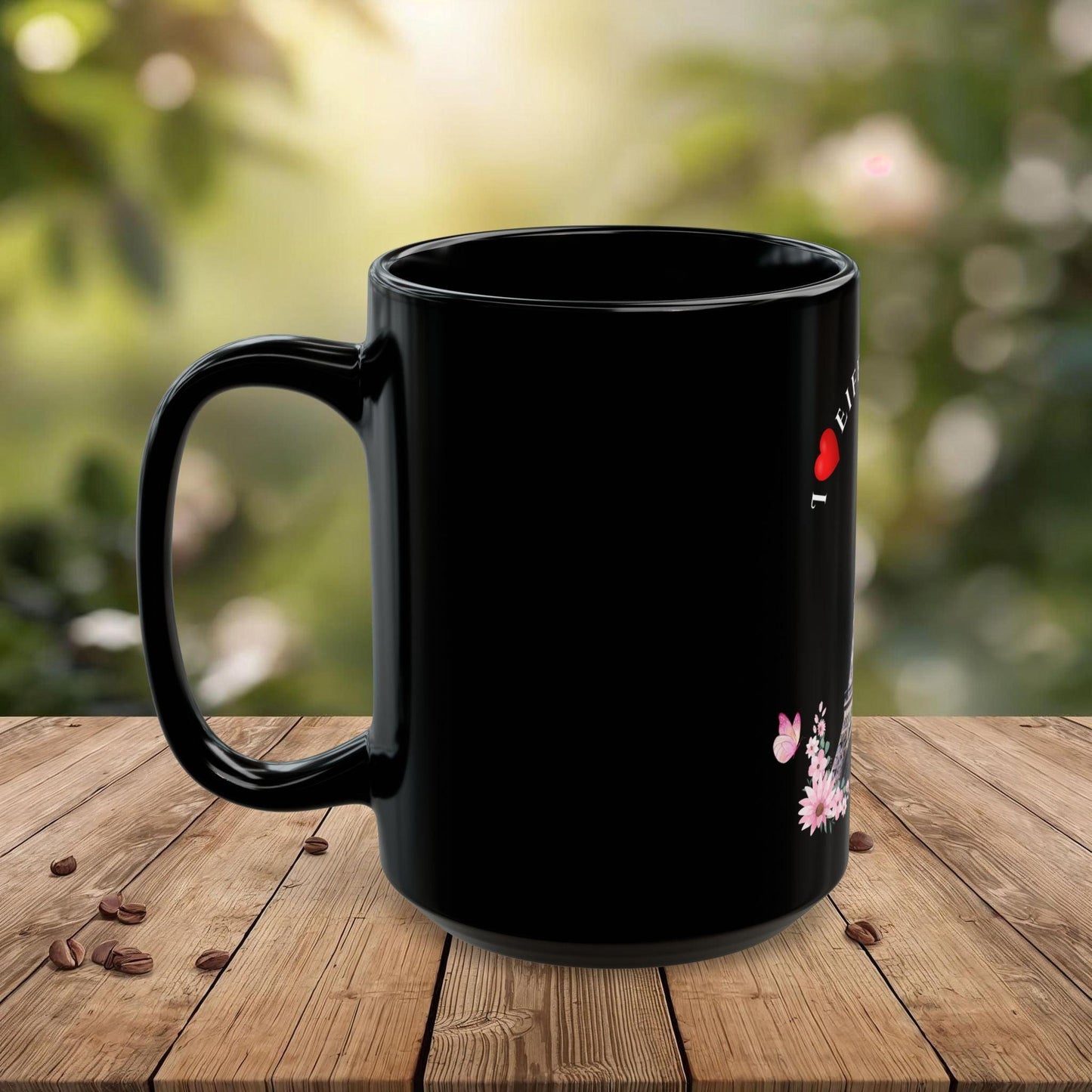 Eiffel Tower Black Mug - Gift for Travelers, Coffee Lovers, or Home Decor