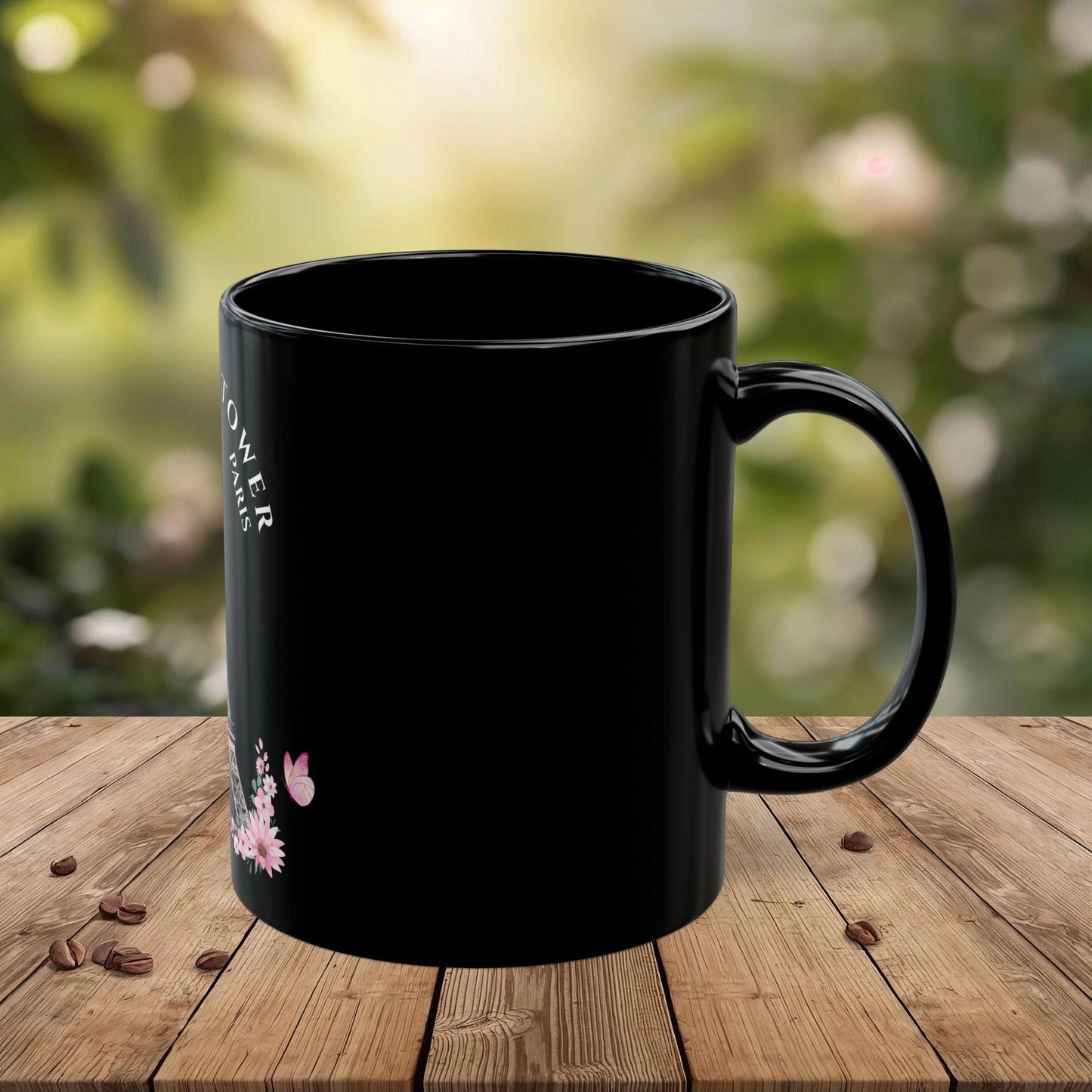 Eiffel Tower Black Mug - Gift for Travelers, Coffee Lovers, or Home Decor