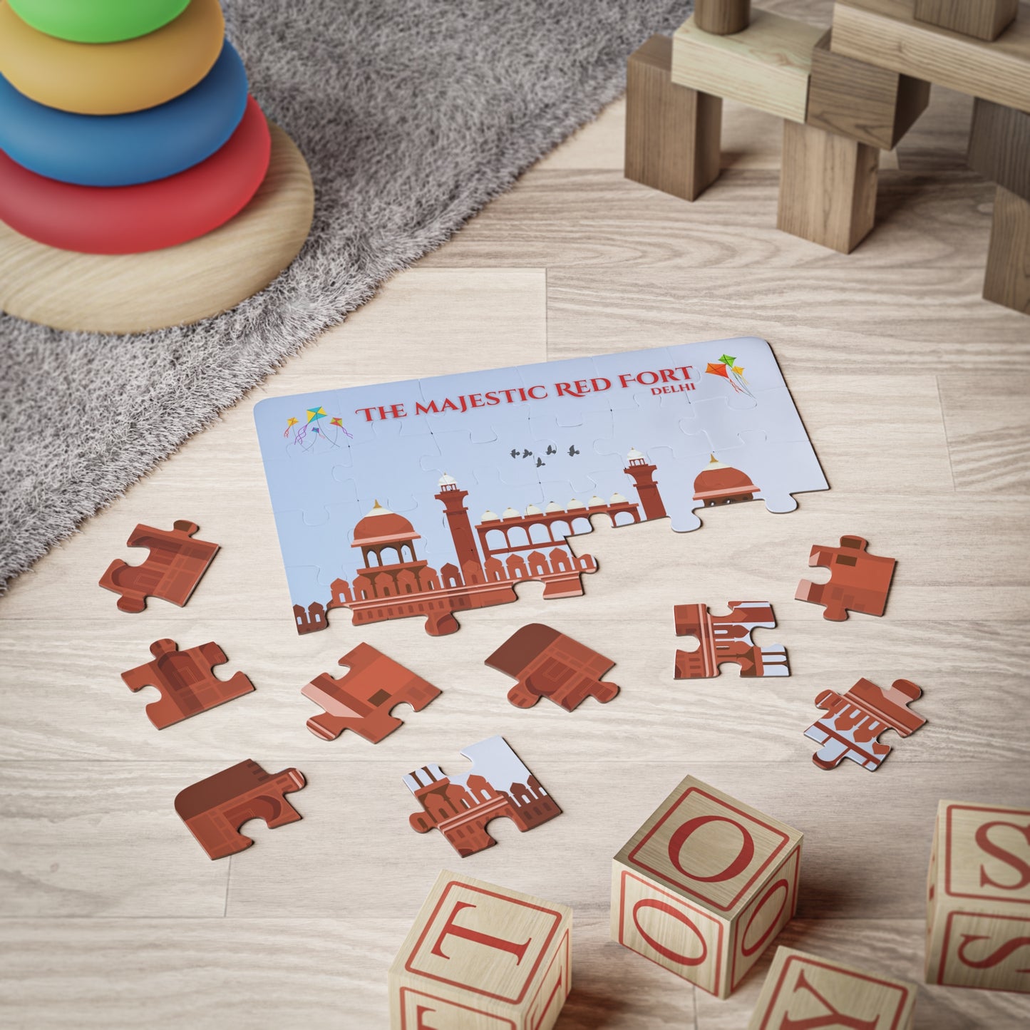 Red Fort Delhi Kids Puzzle — Educational Indian Landmark Jigsaw