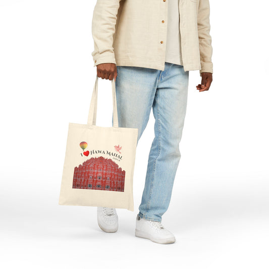 Hawa Mahal Canvas Tote Bag — Jaipur India Souvenir