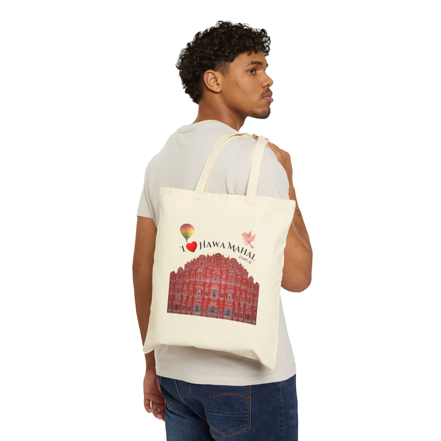 Hawa Mahal Canvas Tote Bag — Jaipur India Souvenir