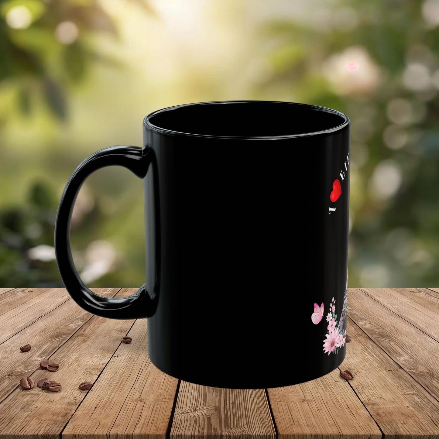 Eiffel Tower Black Mug - Gift for Travelers, Coffee Lovers, or Home Decor