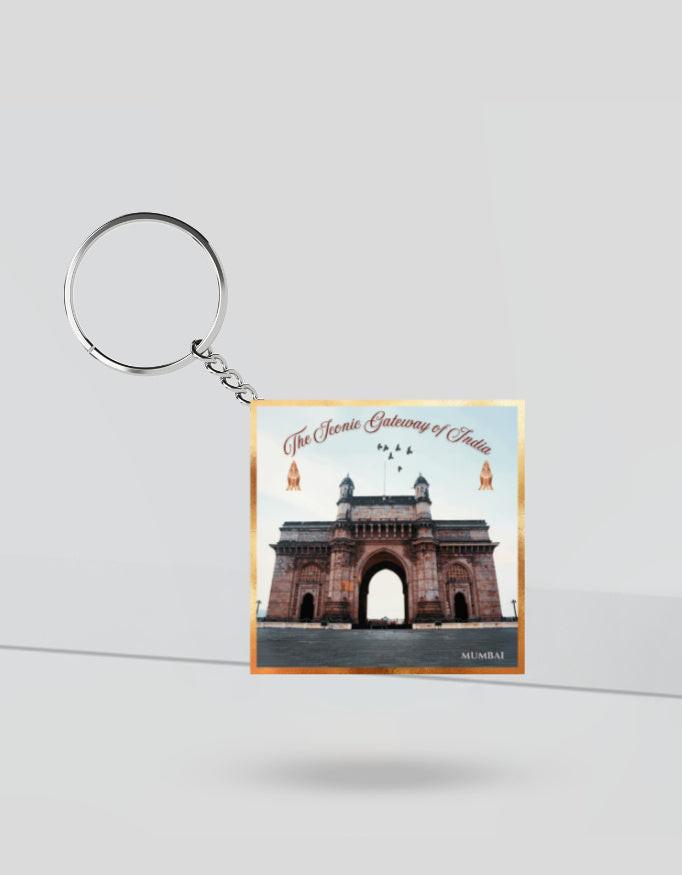 Keychain: Modern Acrylic Design of Gateway of India for Stylish Keys