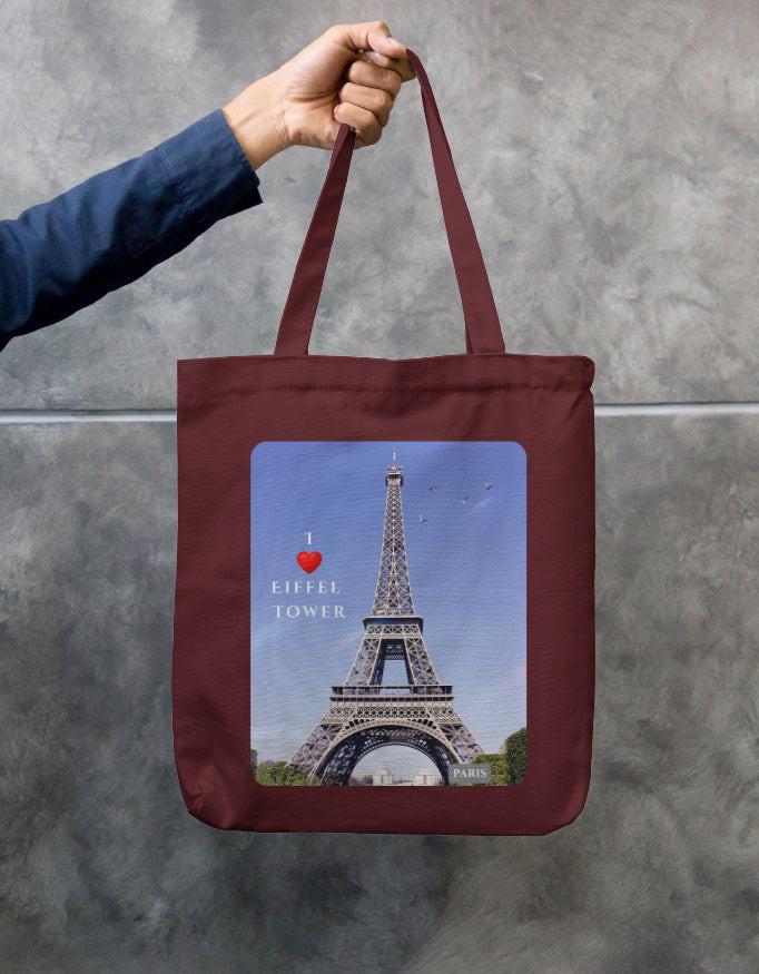Zipper Tote Bag | Stylish & Durable Paris Eiffel Tower Design