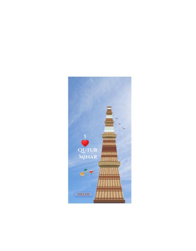 iPhone Glass Case: Protective & Sleek Design with Qutub Minar Artwork