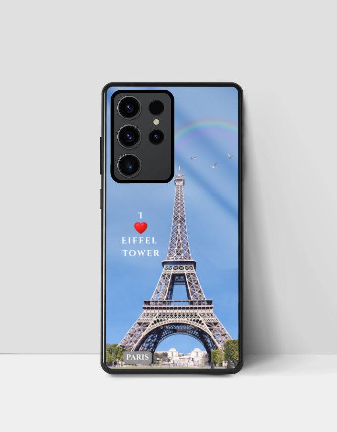 Glass Phone Case for Samsung - Slim & Durable with Eiffel Tower Design