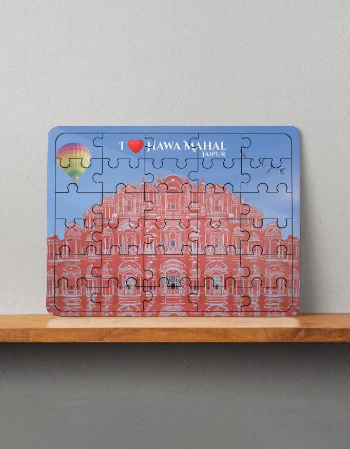MDF Wooden Puzzle - Durable Jigsaw with Vibrant Jaipur Hawa Mahal Design