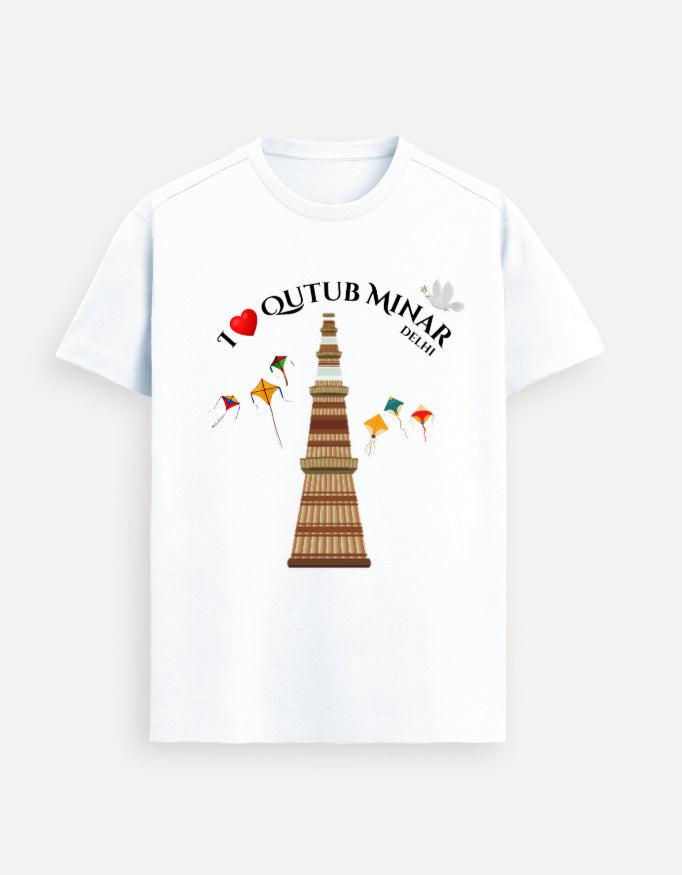 Supima Cotton T-Shirt: Unisex Comfortable Tee with Qutub Minar Design