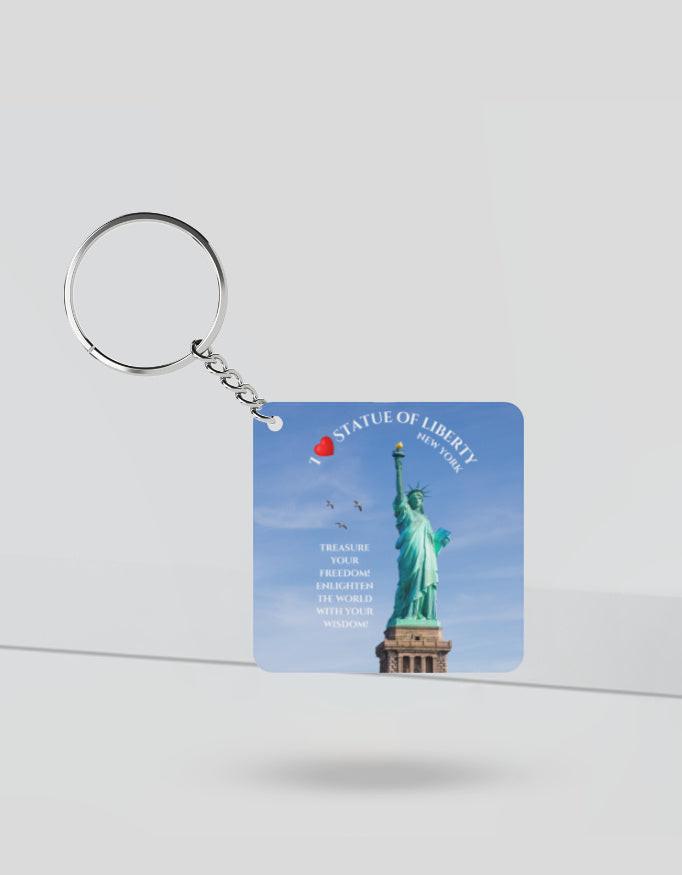 Keychain: Stylish Acrylic Keychain with Statue of Liberty Design
