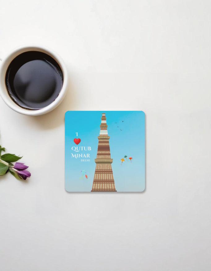 Acrylic Coasters - Elegant Delhi Qutub Minar Art for Home & Office