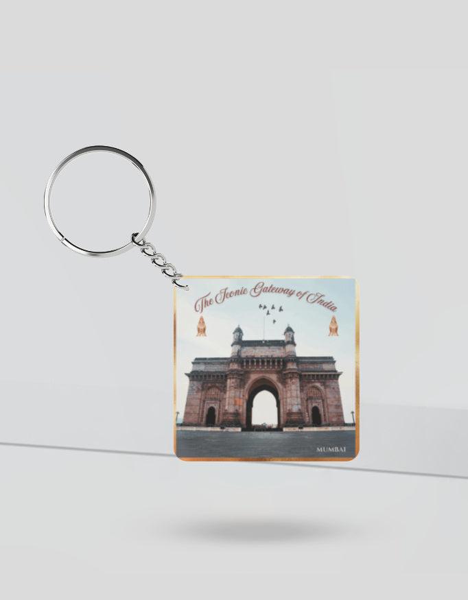 Keychain: Modern Acrylic Design of Gateway of India for Stylish Keys