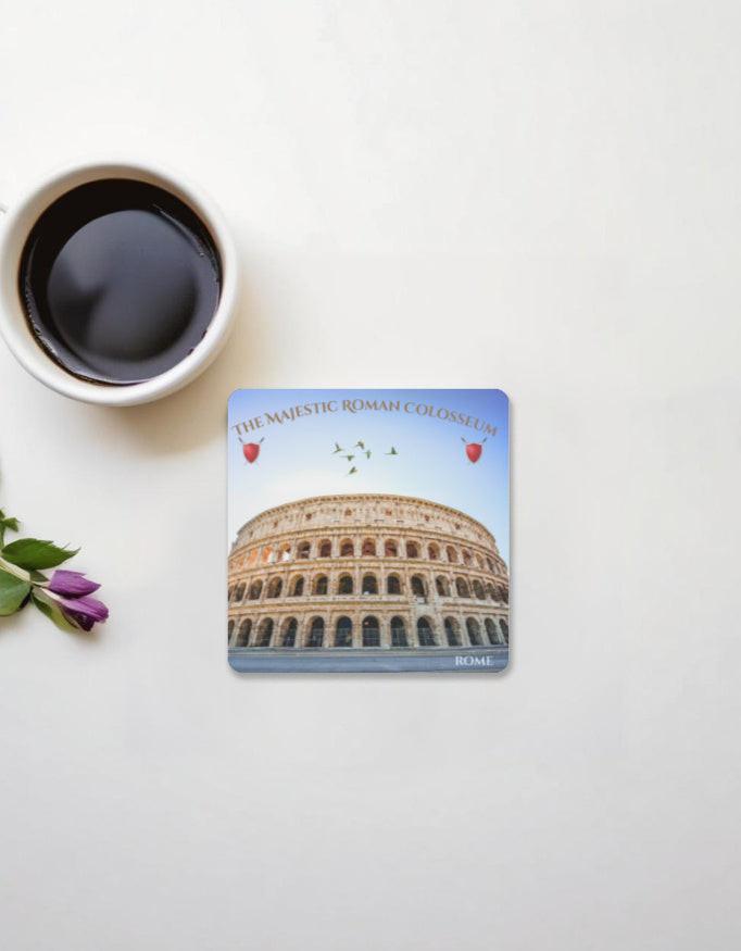 Acrylic Coasters - Stylish Rome Colosseum Design | Vibrant, Eco-Friendly