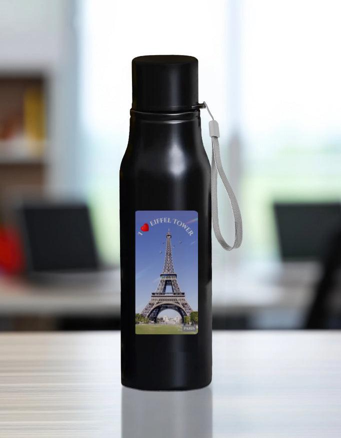 Stainless Steel Water Bottle - Elegant Engraved Eiffel Tower Design