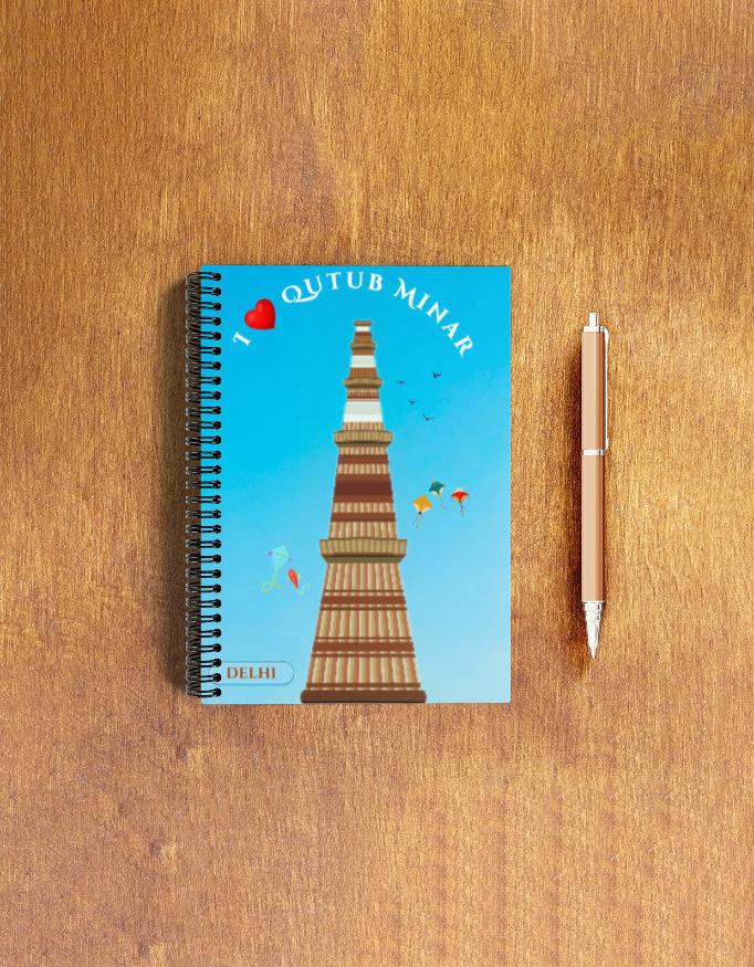 A5 notepad - Premium Delhi Qutub Minar Design, Durable & Portable