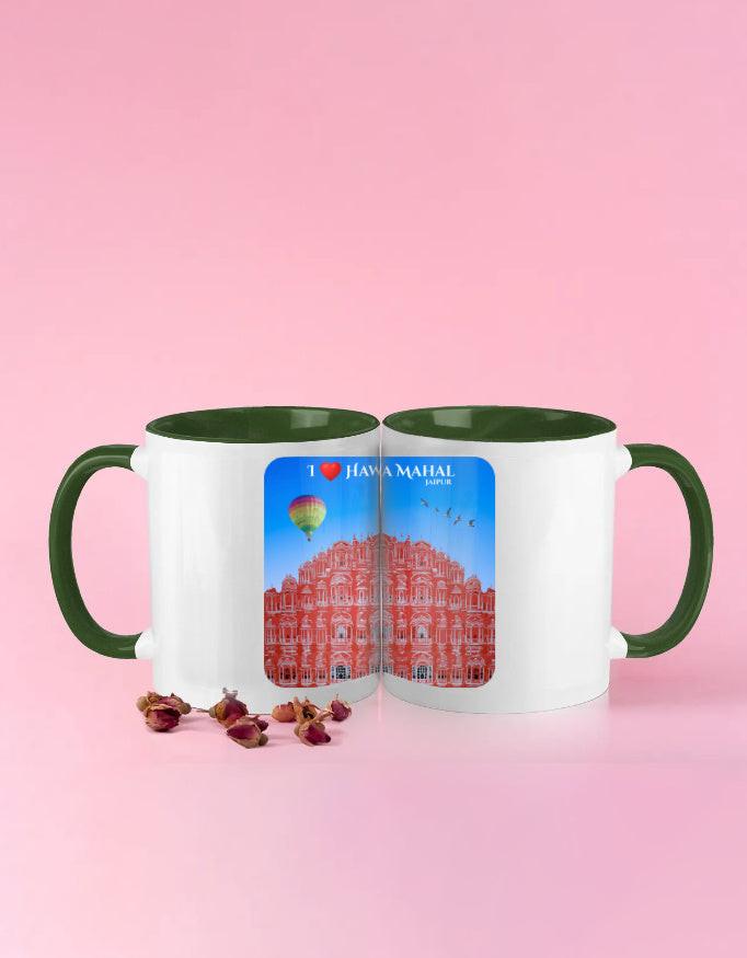 Color Coffee Mug - 11 oz Ceramic Mug with Scenic Hawa Mahal Design