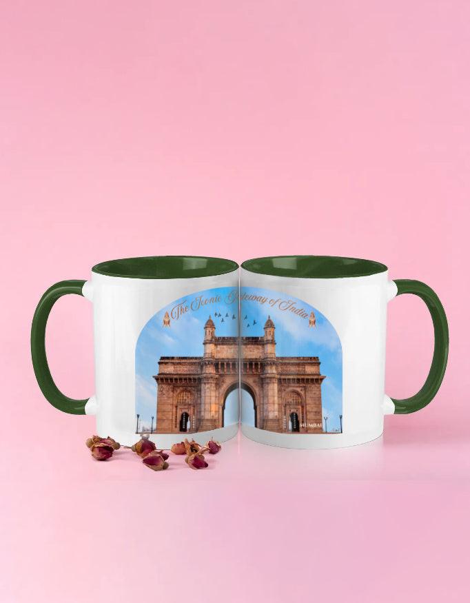 Color Coffee Mug: Brighten Your Day with Vibrant Gateway of India Design