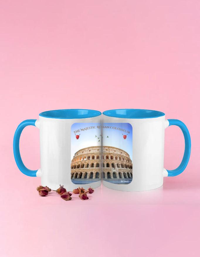 Coffee Mug Colored - Vibrant Ceramic Mug with Iconic Roman Colosseum