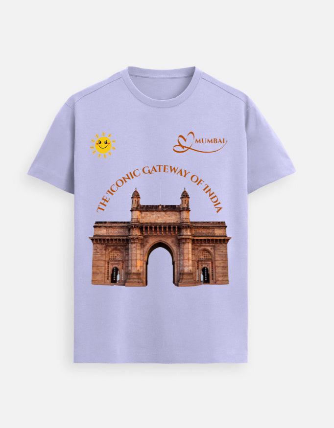Supima Cotton T-Shirt: Unisex Fashion Tee with Iconic Gateway of India