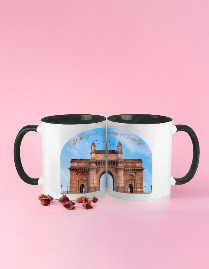 Color Coffee Mug: Brighten Your Day with Vibrant Gateway of India Design