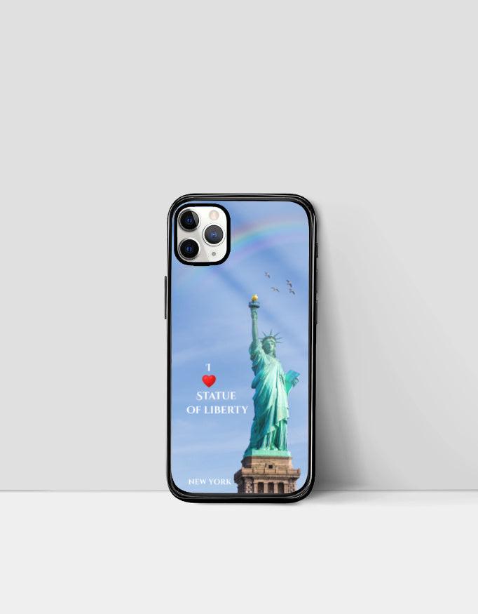 iPhone Glass Case – Durable with Iconic Statue of Liberty Design