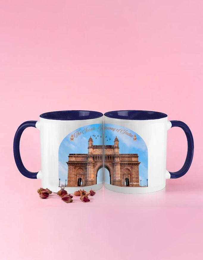 Color Coffee Mug: Brighten Your Day with Vibrant Gateway of India Design