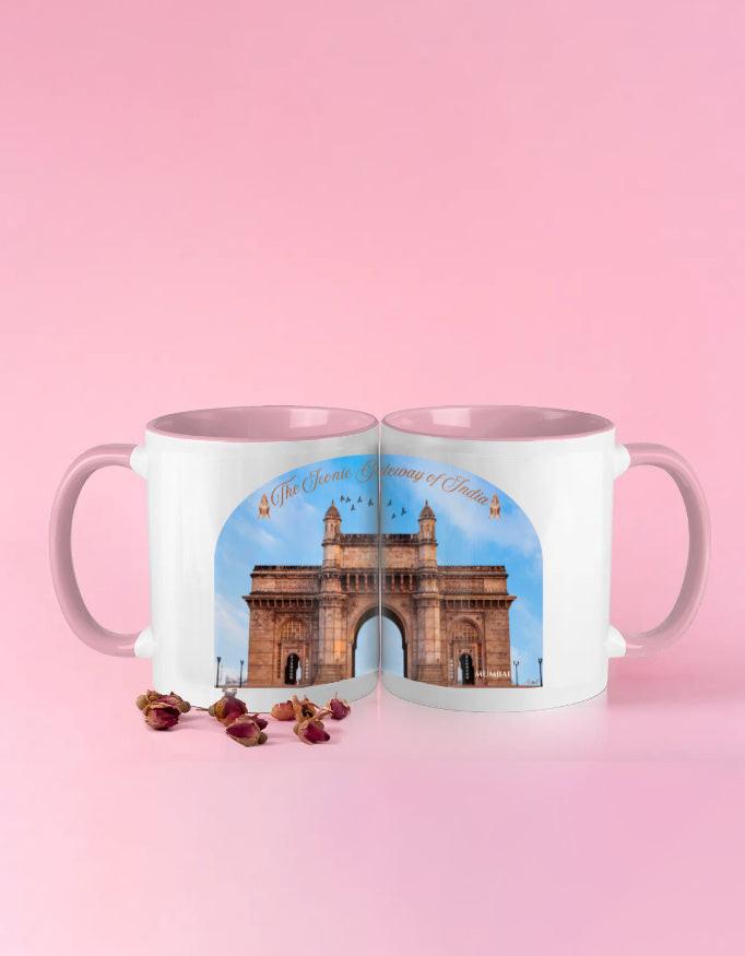 Color Coffee Mug: Brighten Your Day with Vibrant Gateway of India Design